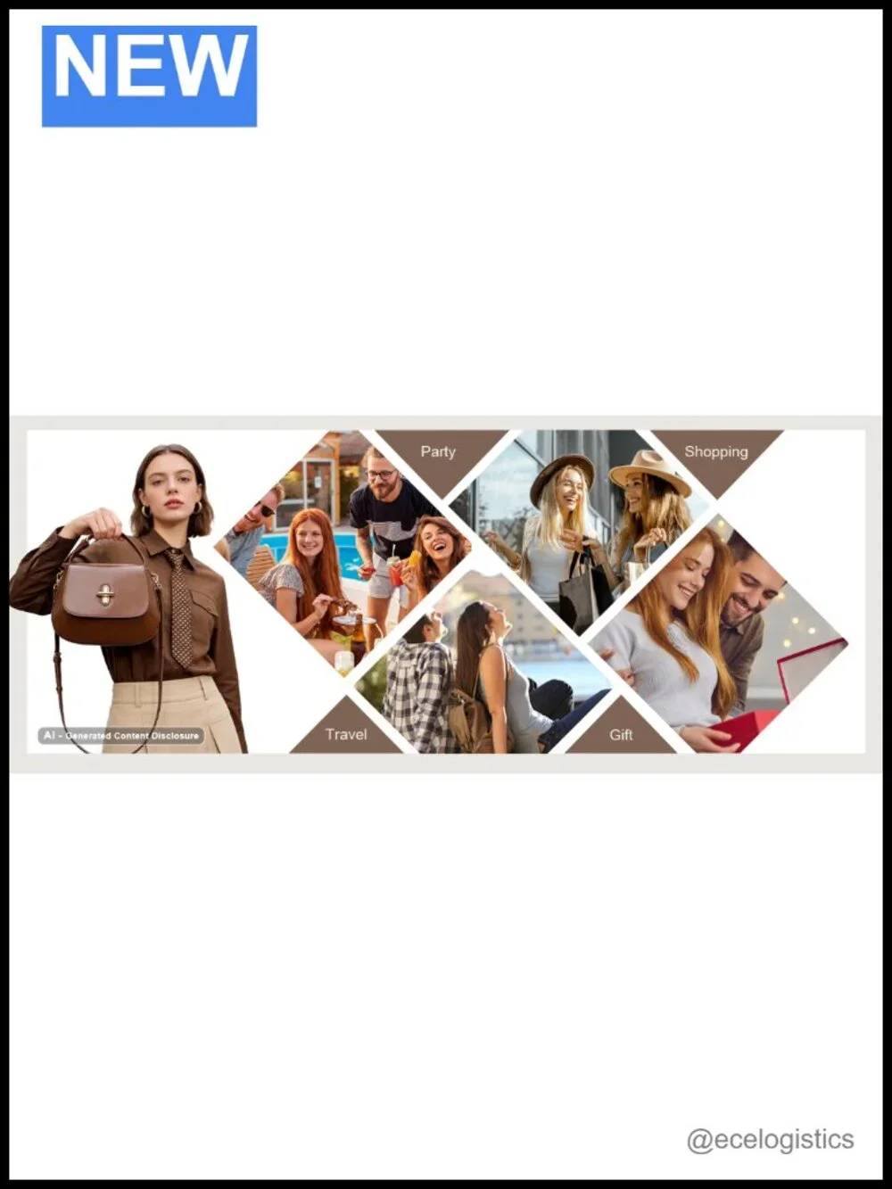 Genuine Leather Crossbody Satchel Bag Women Structured Handbag 2-in-1